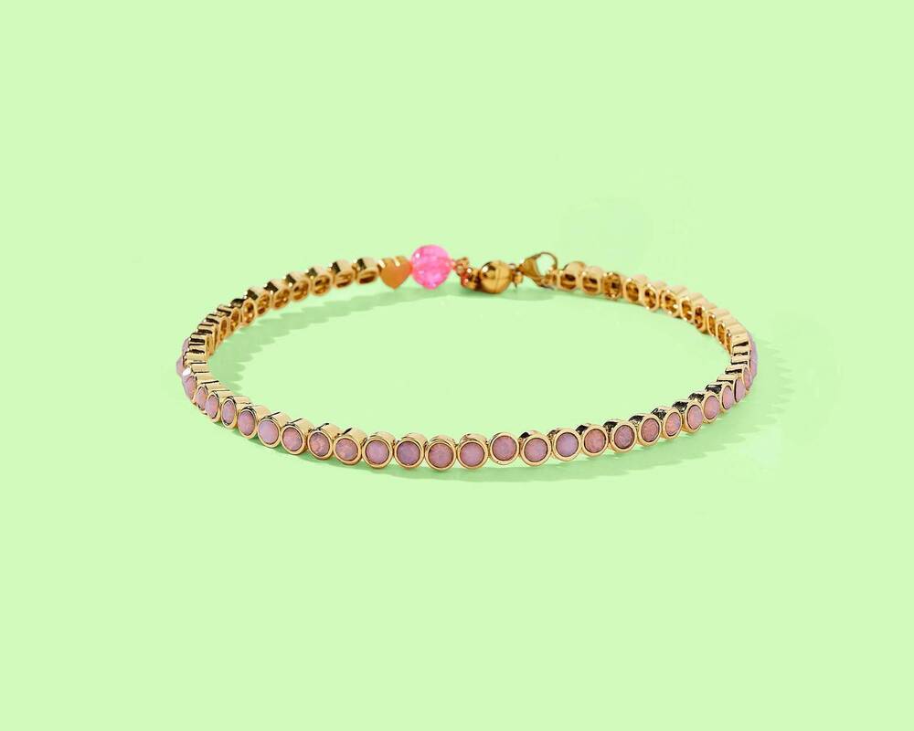 NEW TAYLOR ELLIOTT DESIGNS women's opal bezel choker necklace in amore rose